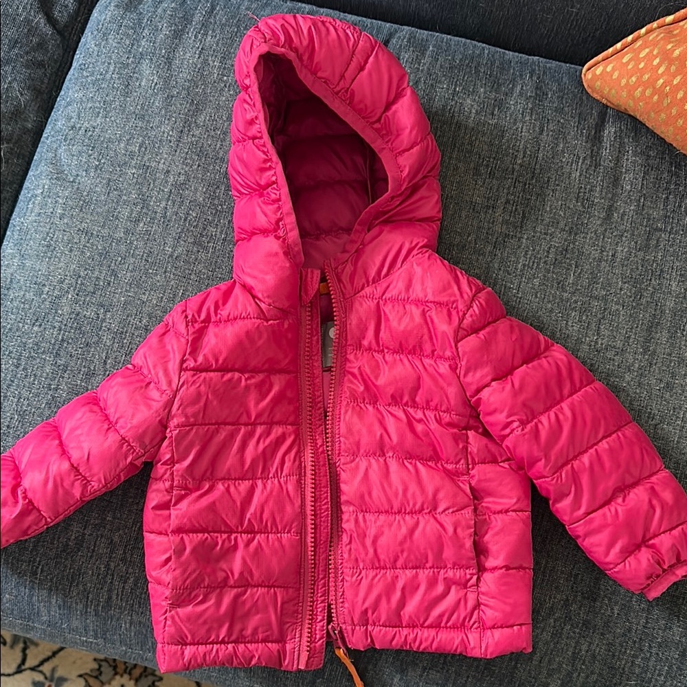 Vibrant Pink Puffer Jacket with Hood